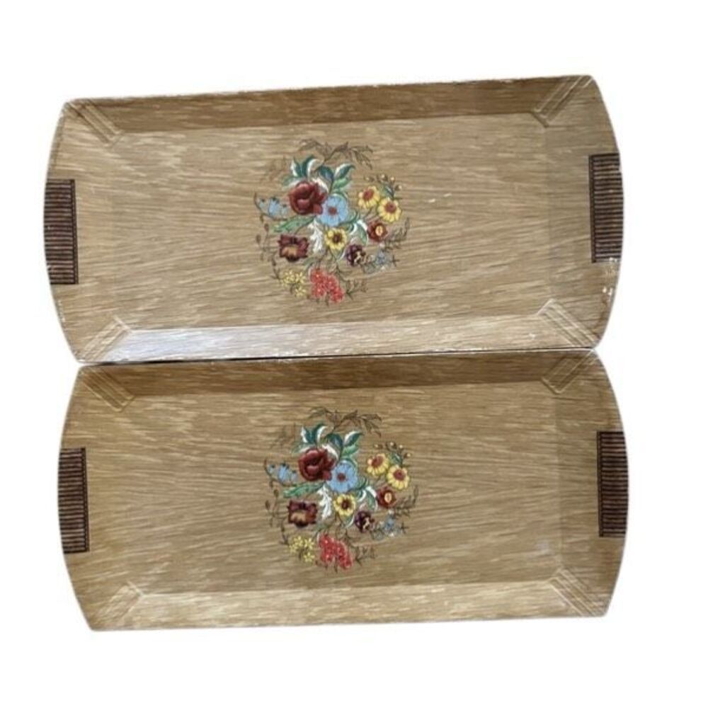 2 Hasko Floral Bridal Shower Wood Lap Trays